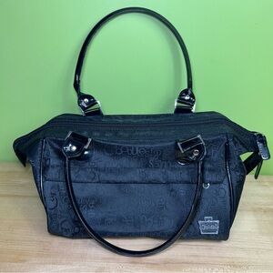 Caboodles ENVY Large Black Travel Makeup Case Doctor's Bag Pink Polka Dot Lining